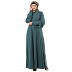 Umbrella cut abaya with long cuff sleeves- Mist Blue